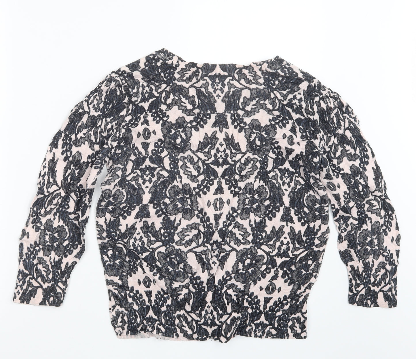 Dorothy Perkins Womens Pink Geometric Knit Cardigan Jumper Size 16