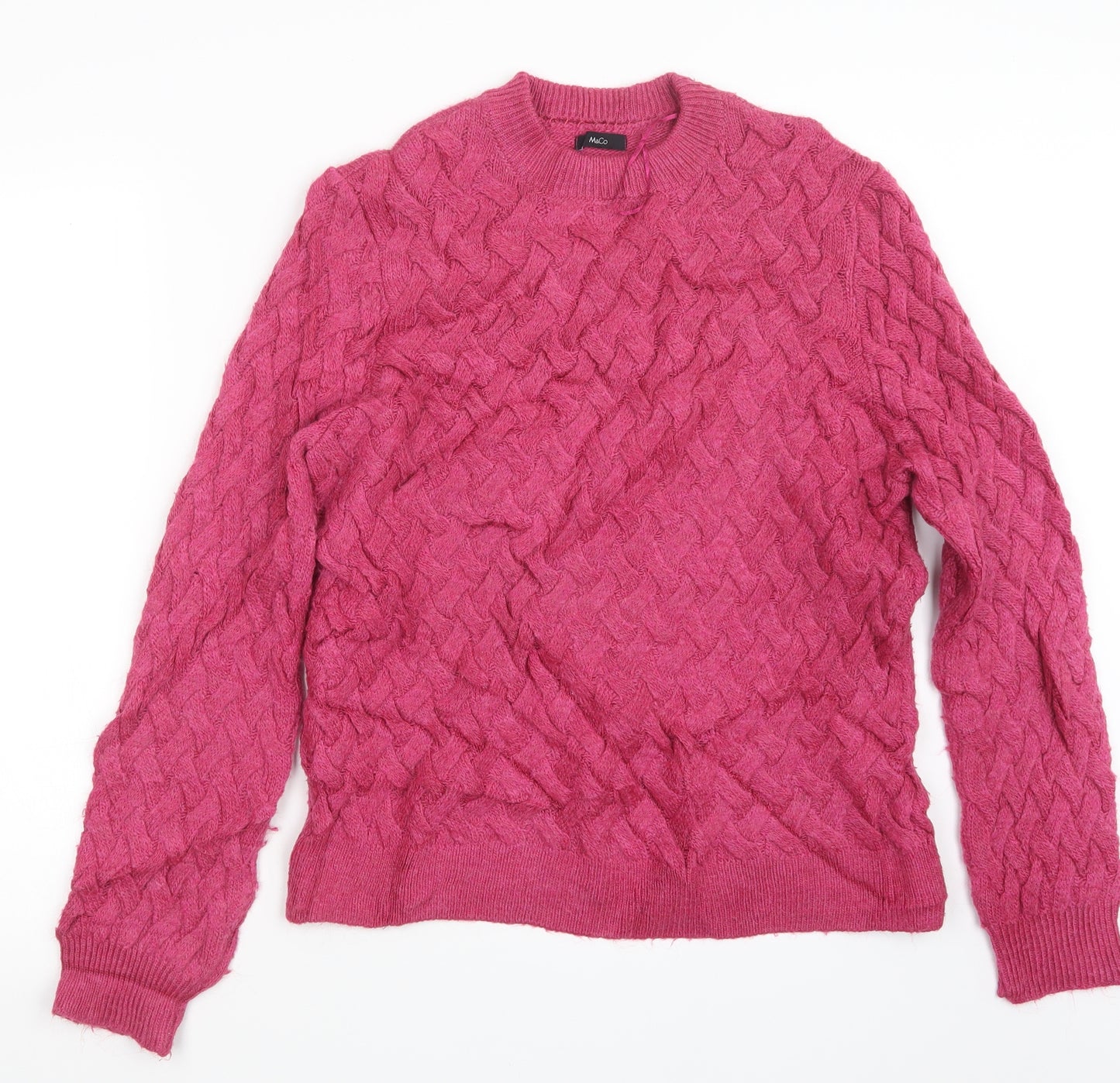 M&Co Womens Pink  Knit Pullover Jumper Size 14