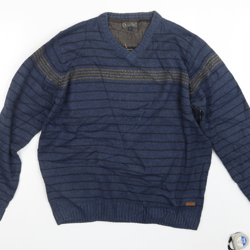 EWM Mens Blue  Knit Pullover Jumper Size L