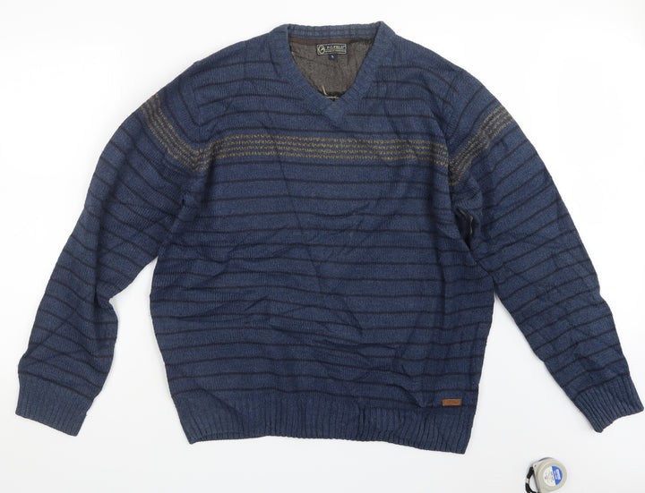 EWM Mens Blue Knit Pullover Jumper Size L