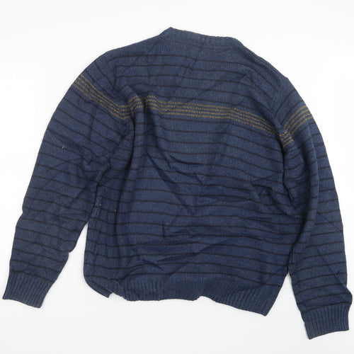 EWM Mens Blue  Knit Pullover Jumper Size L
