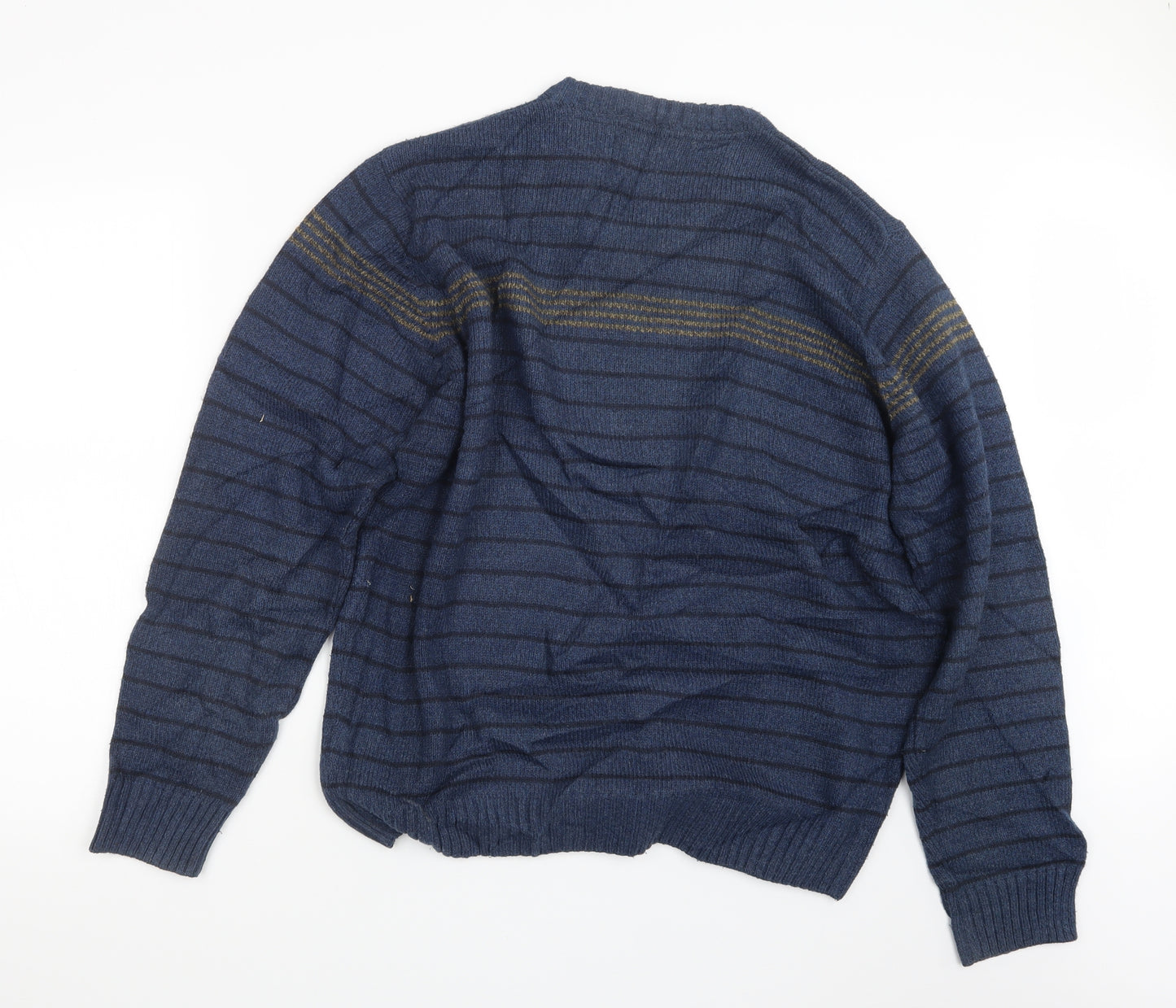 EWM Mens Blue  Knit Pullover Jumper Size L
