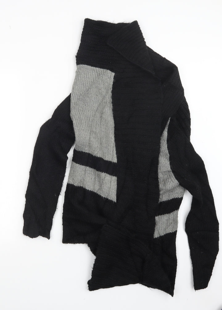 Warehouse Womens Black  Knit Cardigan Jumper Size 10