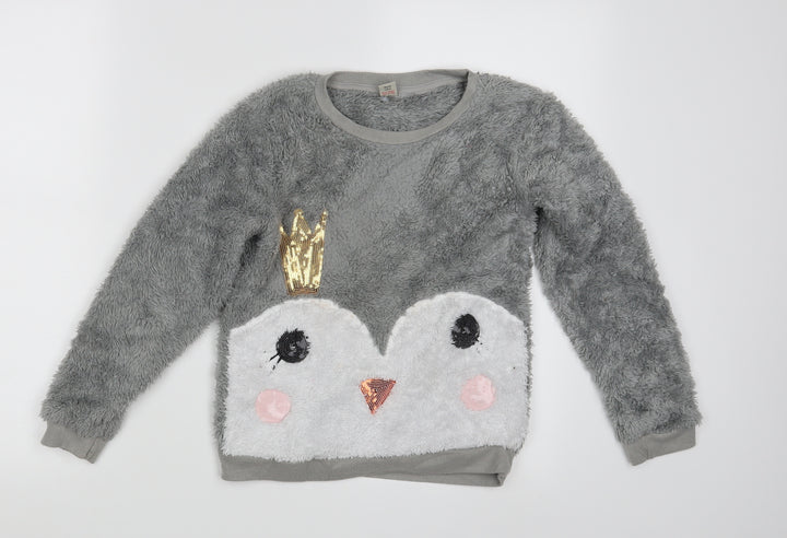 TU Girls Grey Pullover Jumper Size 9 Years