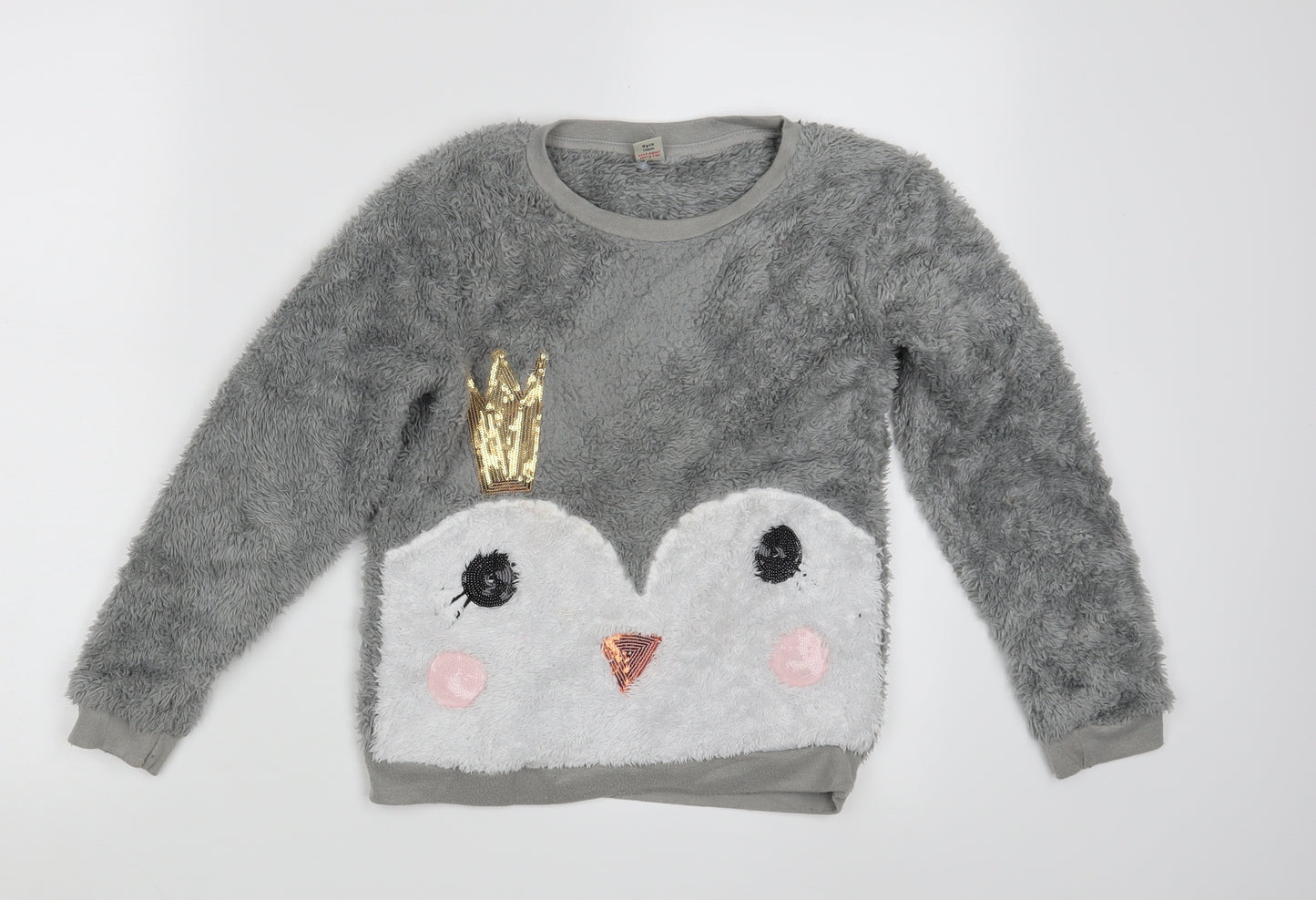 TU Girls Grey   Pullover Jumper Size 9 Years