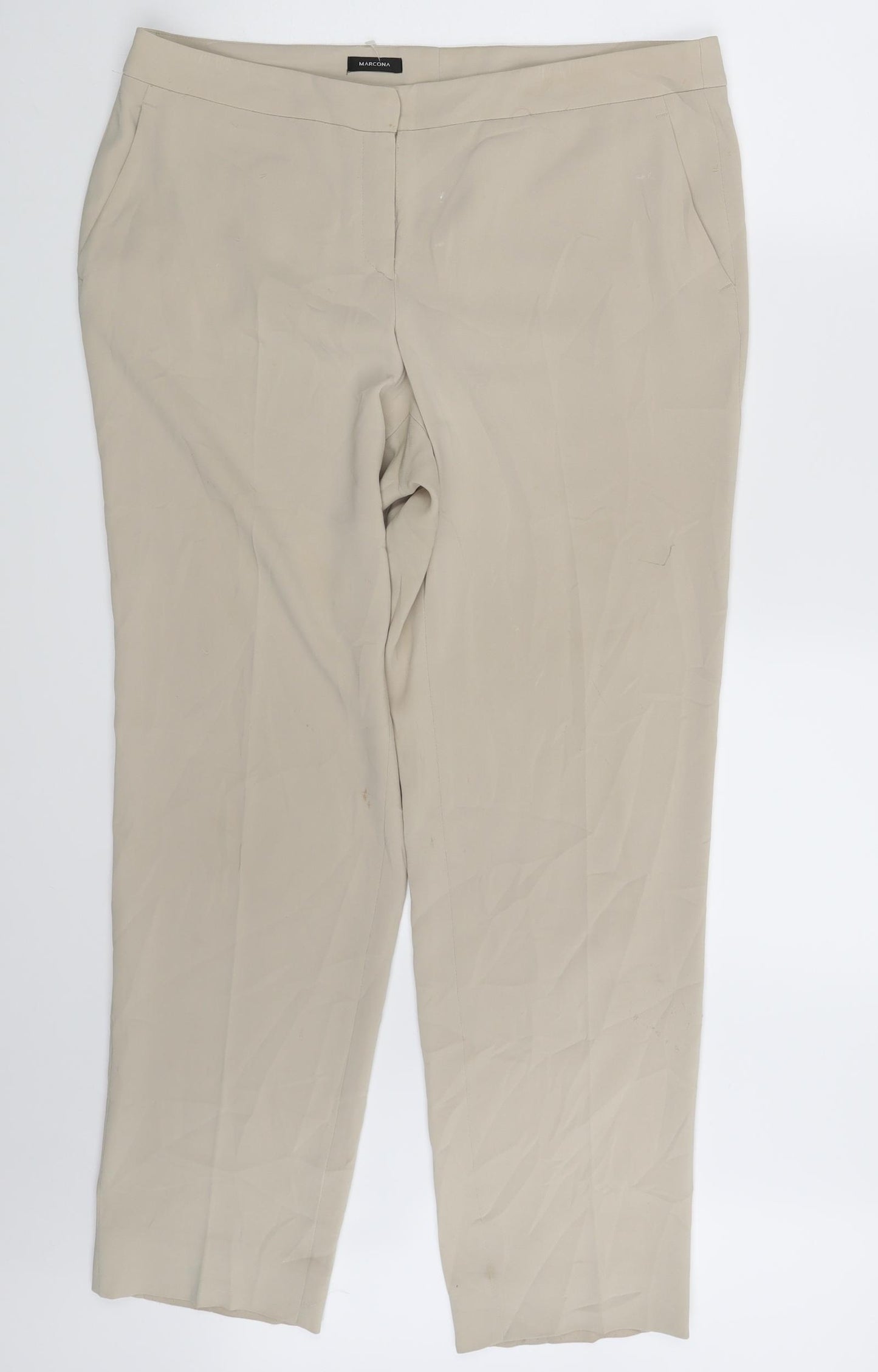 Marcona Womens Beige   Chino Trousers Size 18 L28 in