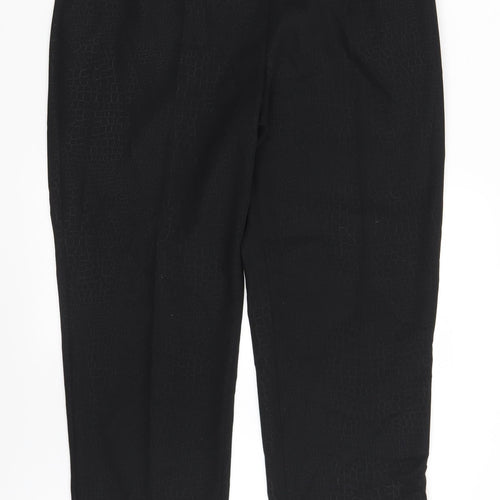 Eugen Klein Womens Black Animal Print  Chino Trousers Size 14 L29 in