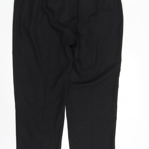 Eugen Klein Womens Black Animal Print  Chino Trousers Size 14 L29 in