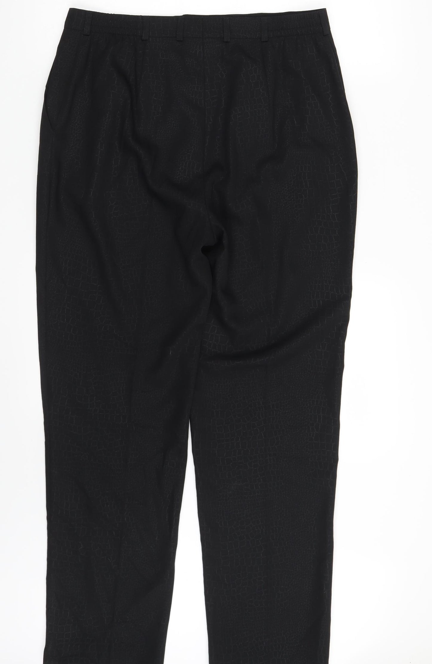 Eugen Klein Womens Black Animal Print  Chino Trousers Size 14 L29 in