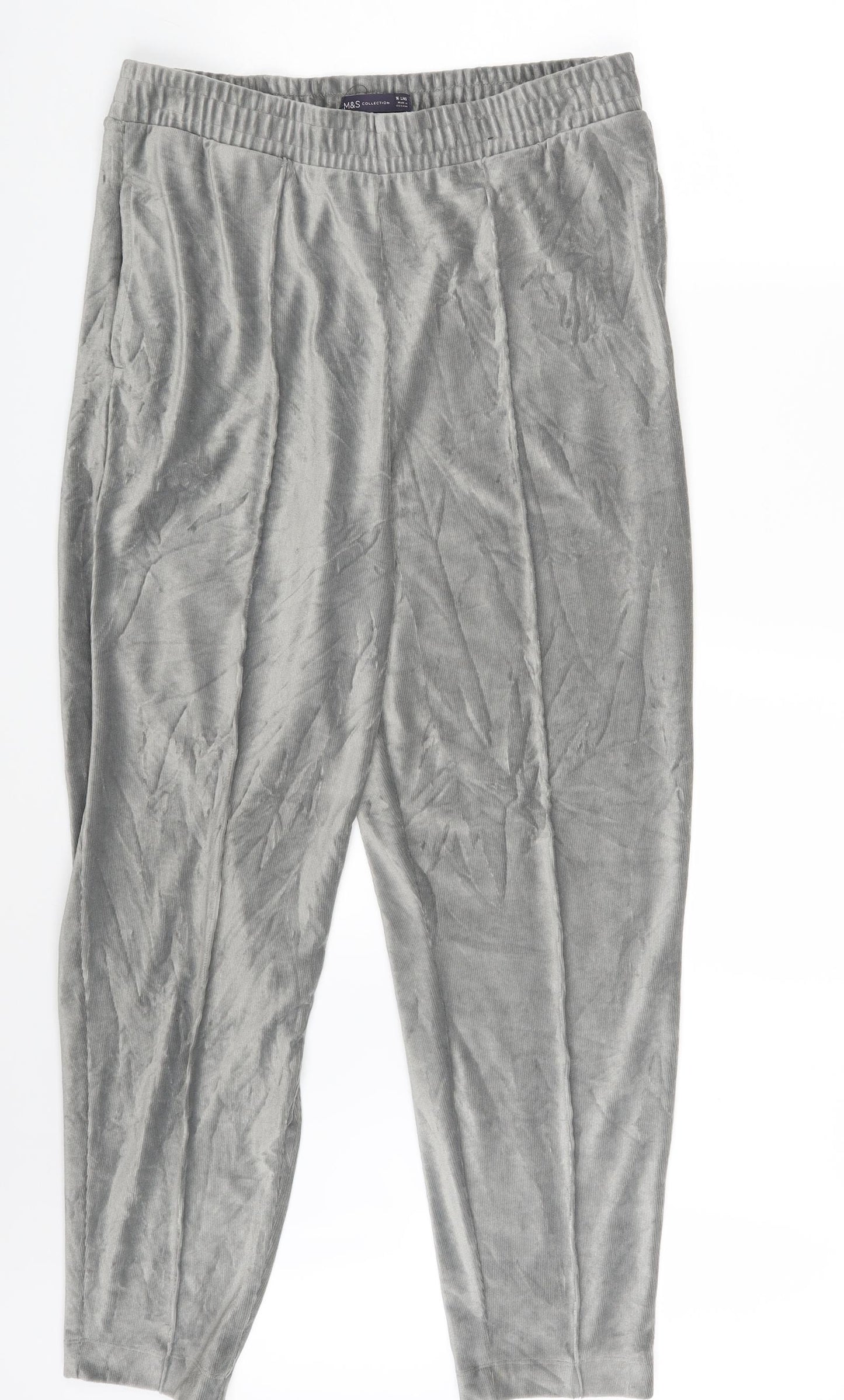 M&S Womens Grey   Dress Pants Trousers Size 16 L30 in