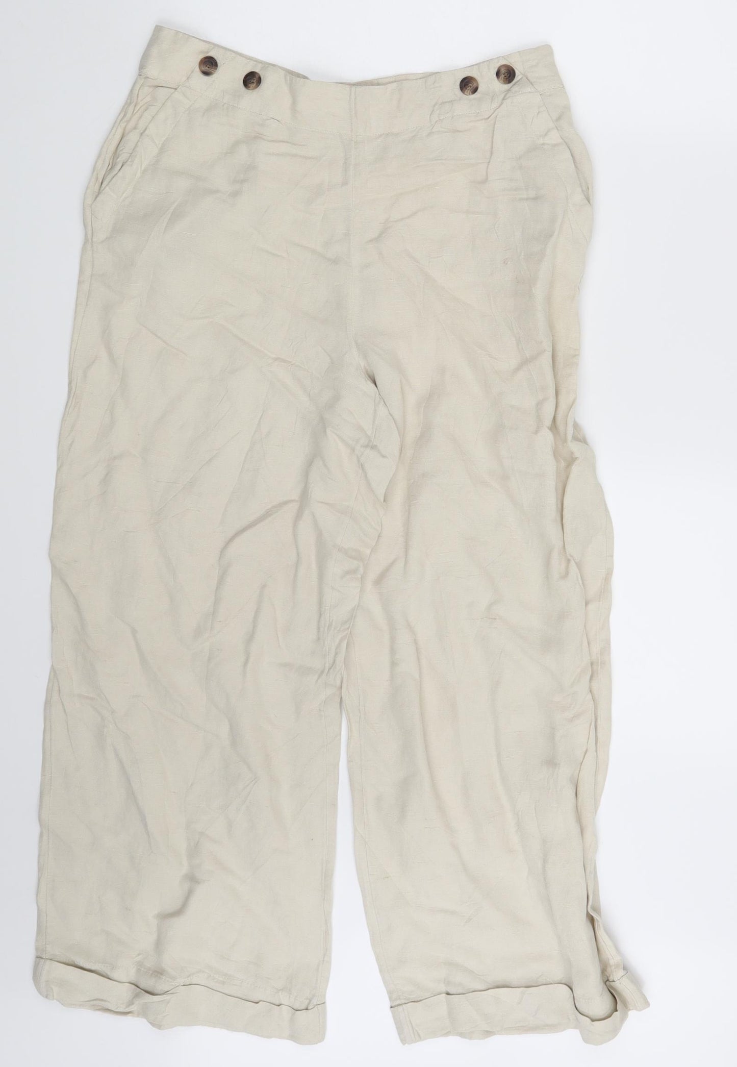 M&S Womens Beige   Sweatpants Trousers Size 14 L25 in
