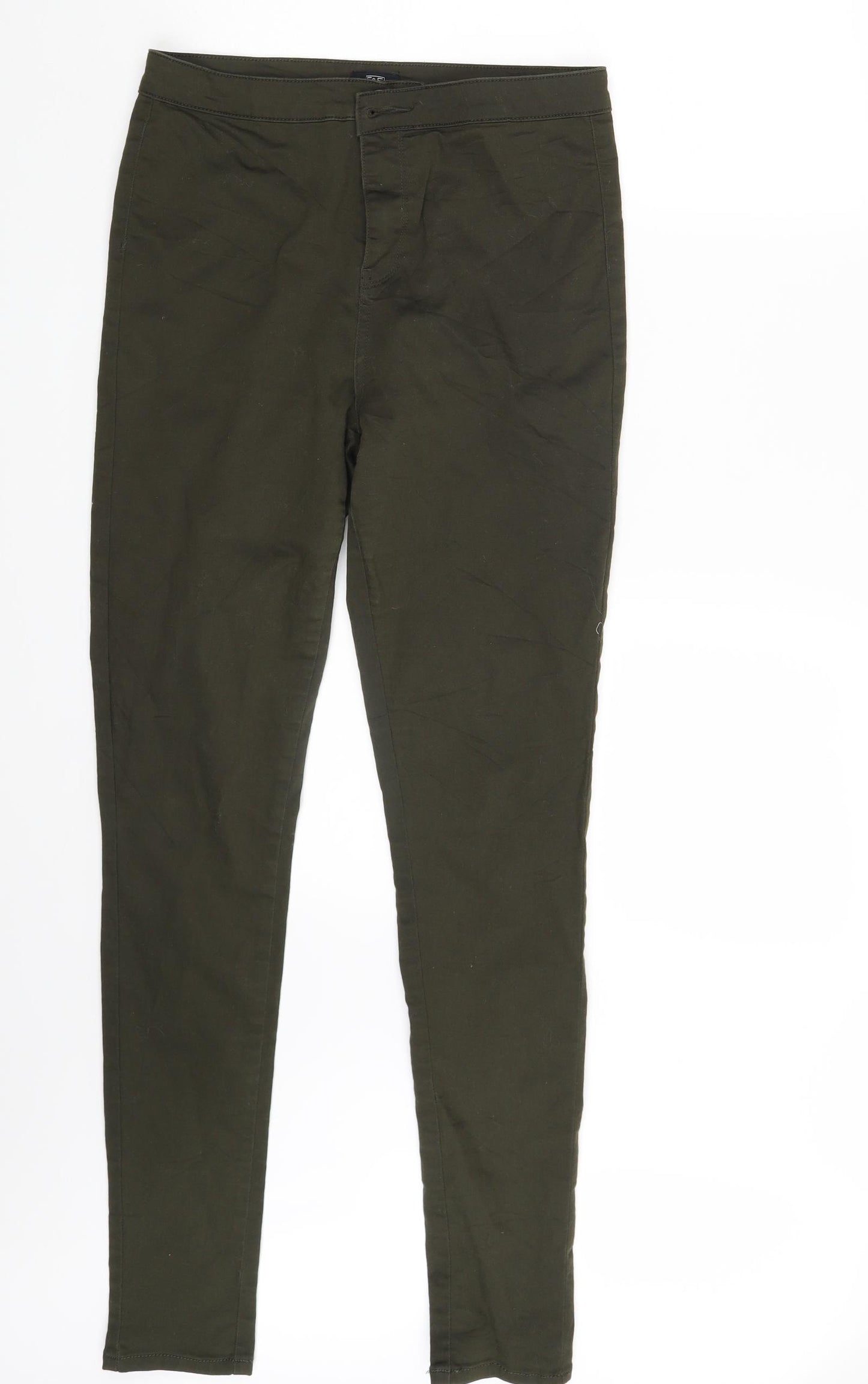 F&F Womens Green  Denim Jegging Leggings Size 12 L30 in
