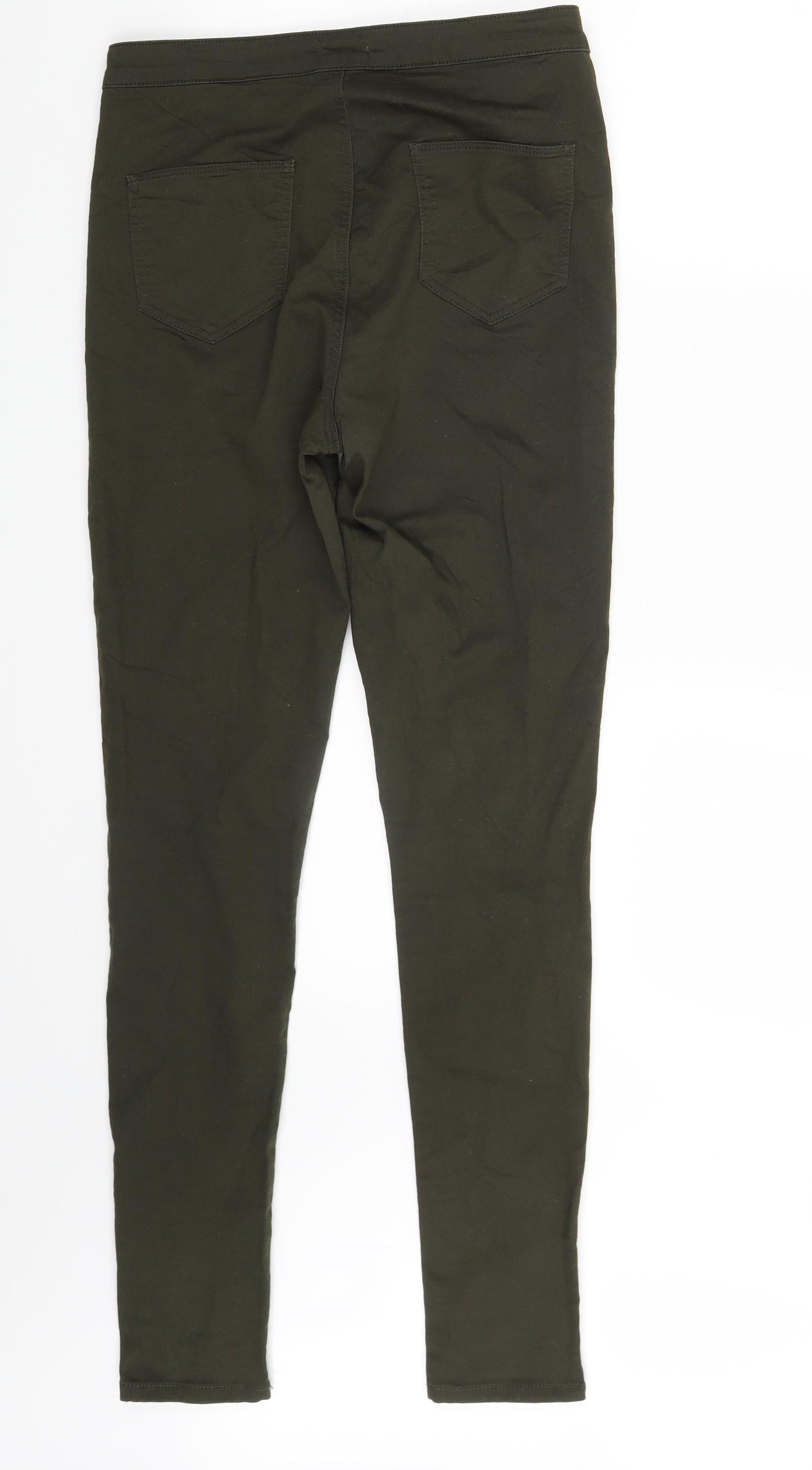 F&F Womens Green  Denim Jegging Leggings Size 12 L30 in
