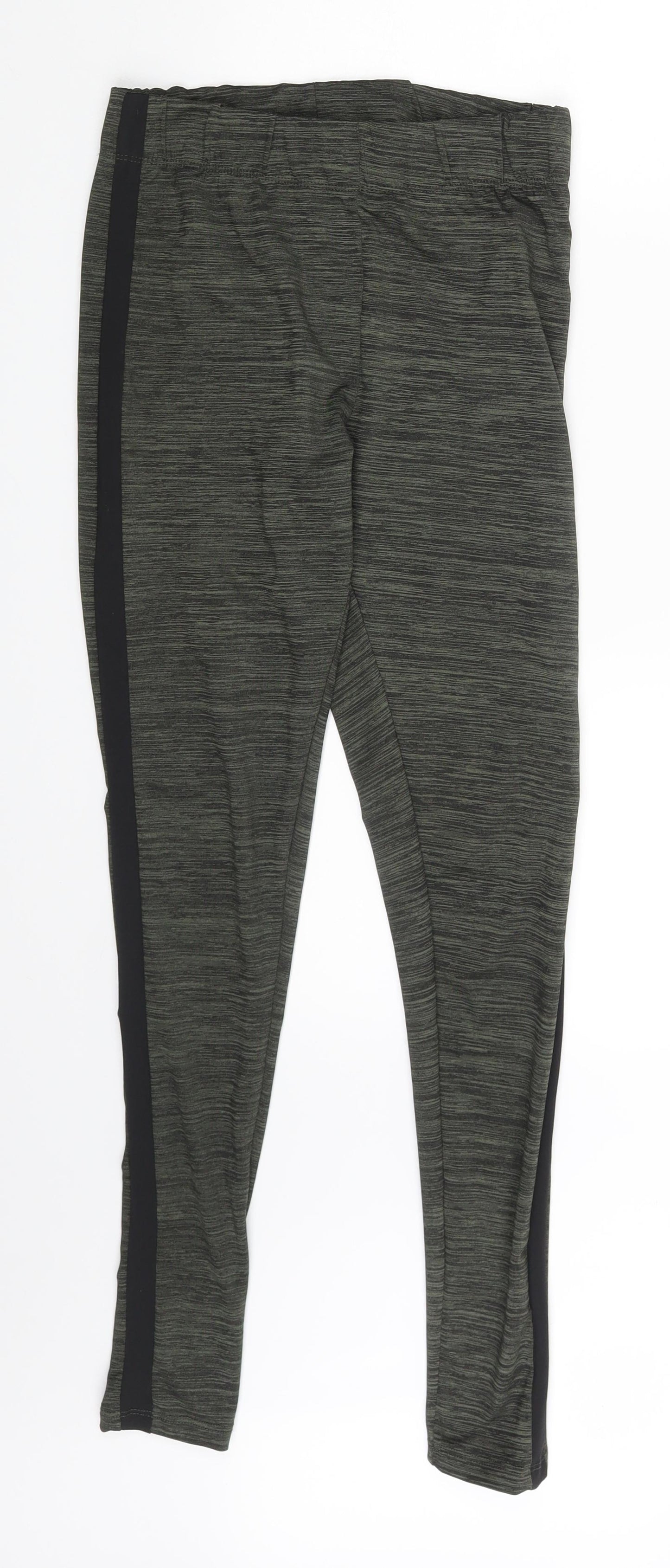 Fashoen Womens Green Striped  Jegging Leggings Size 8 L28 in