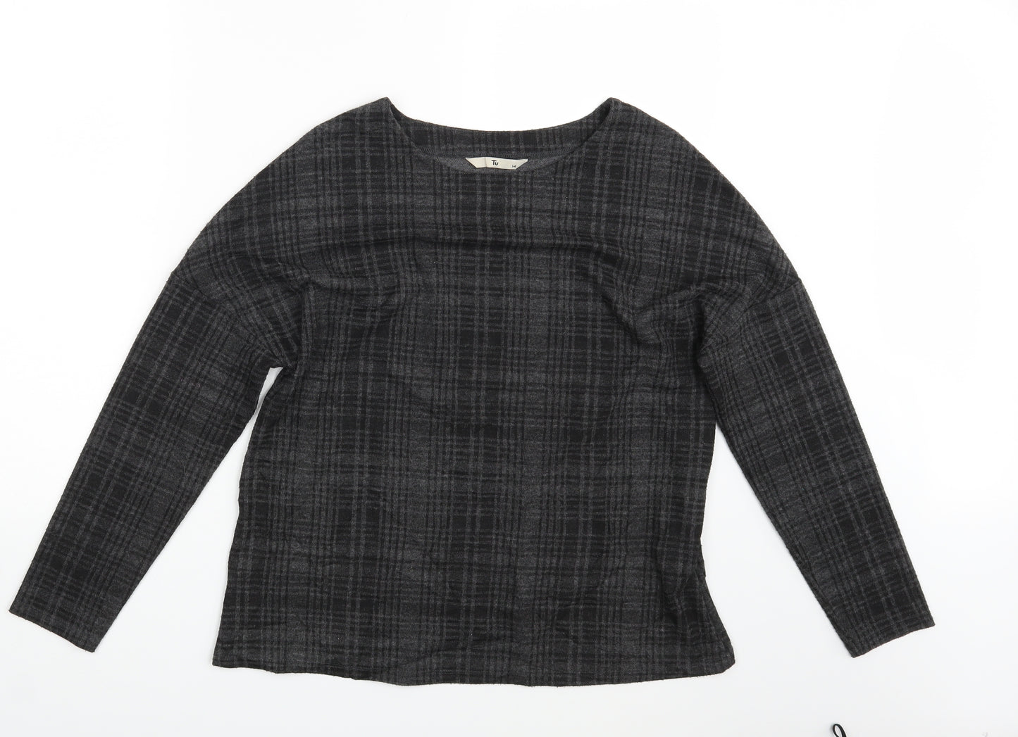 TU Womens Grey Check  Pullover Jumper Size 14