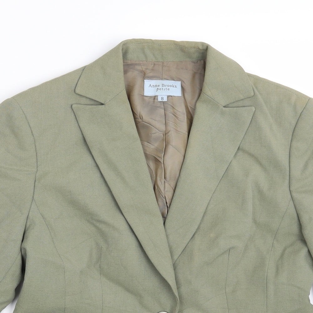 Anne Brooks Womens Green   Jacket Blazer Size 8
