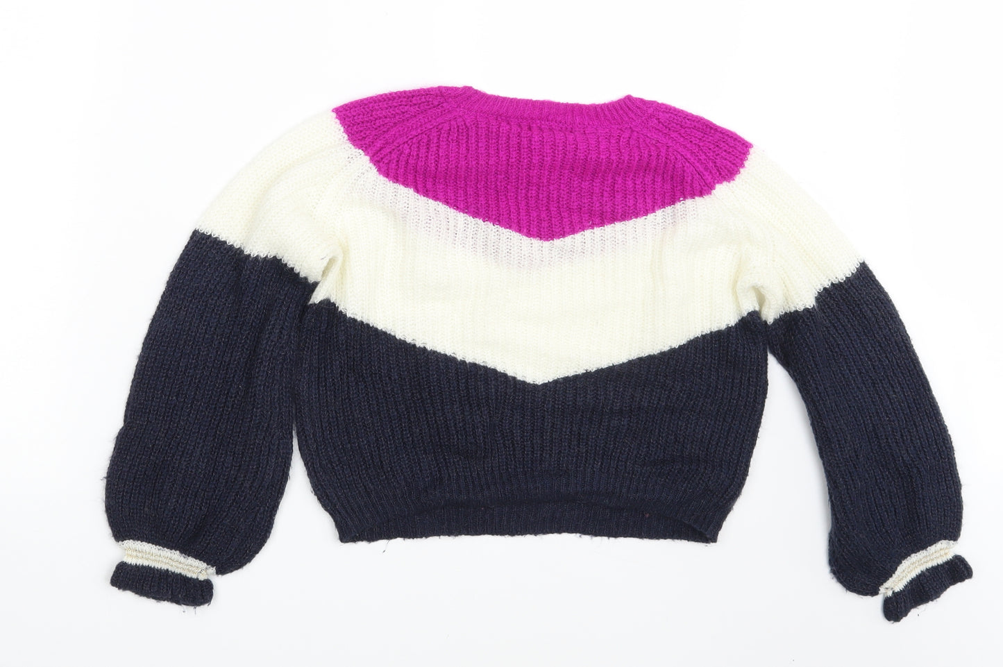 NEXT Girls Multicoloured Striped  Pullover Jumper Size 8 Years