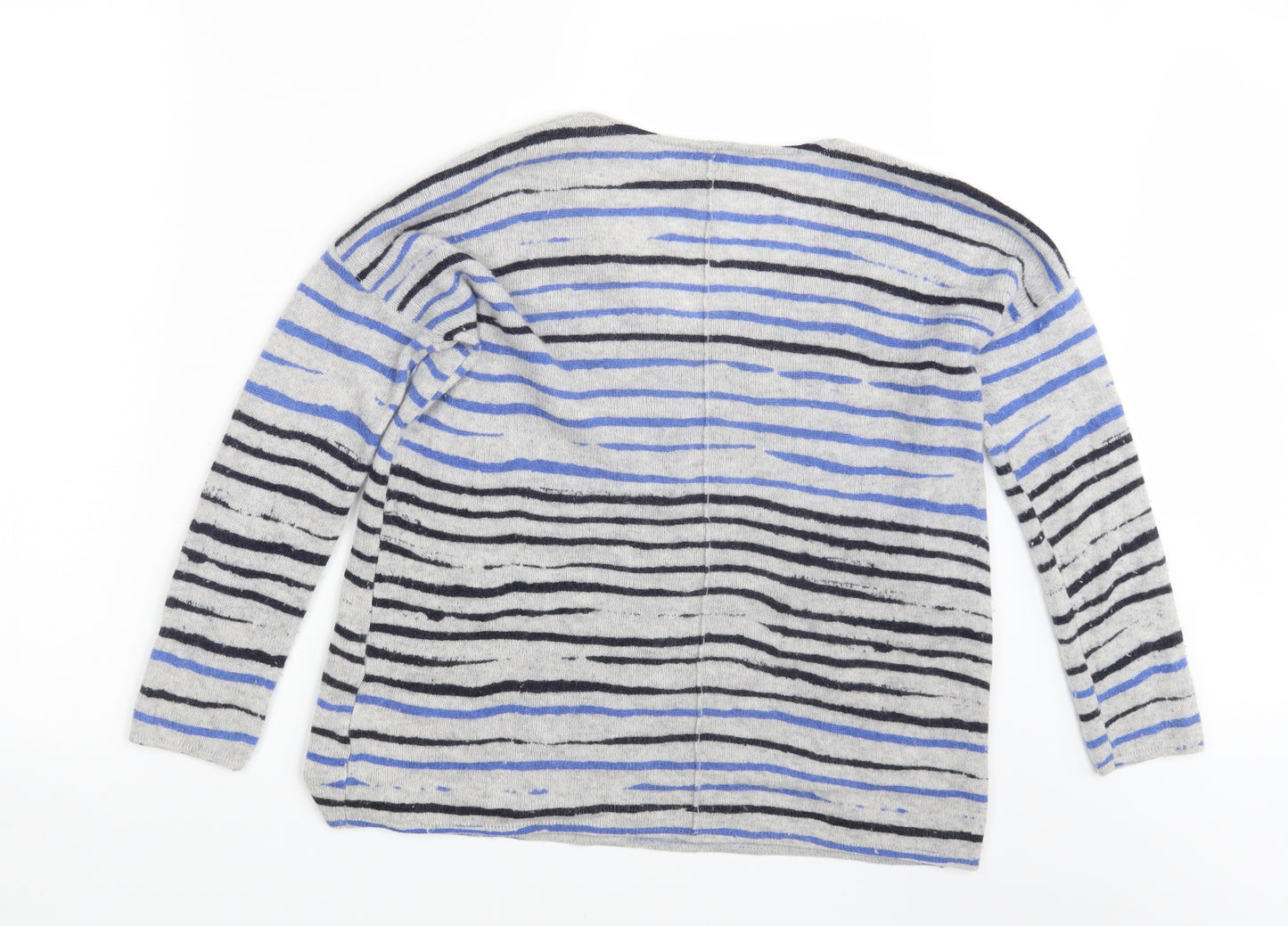 PURE Collection Womens Grey Striped  Pullover Jumper Size 12