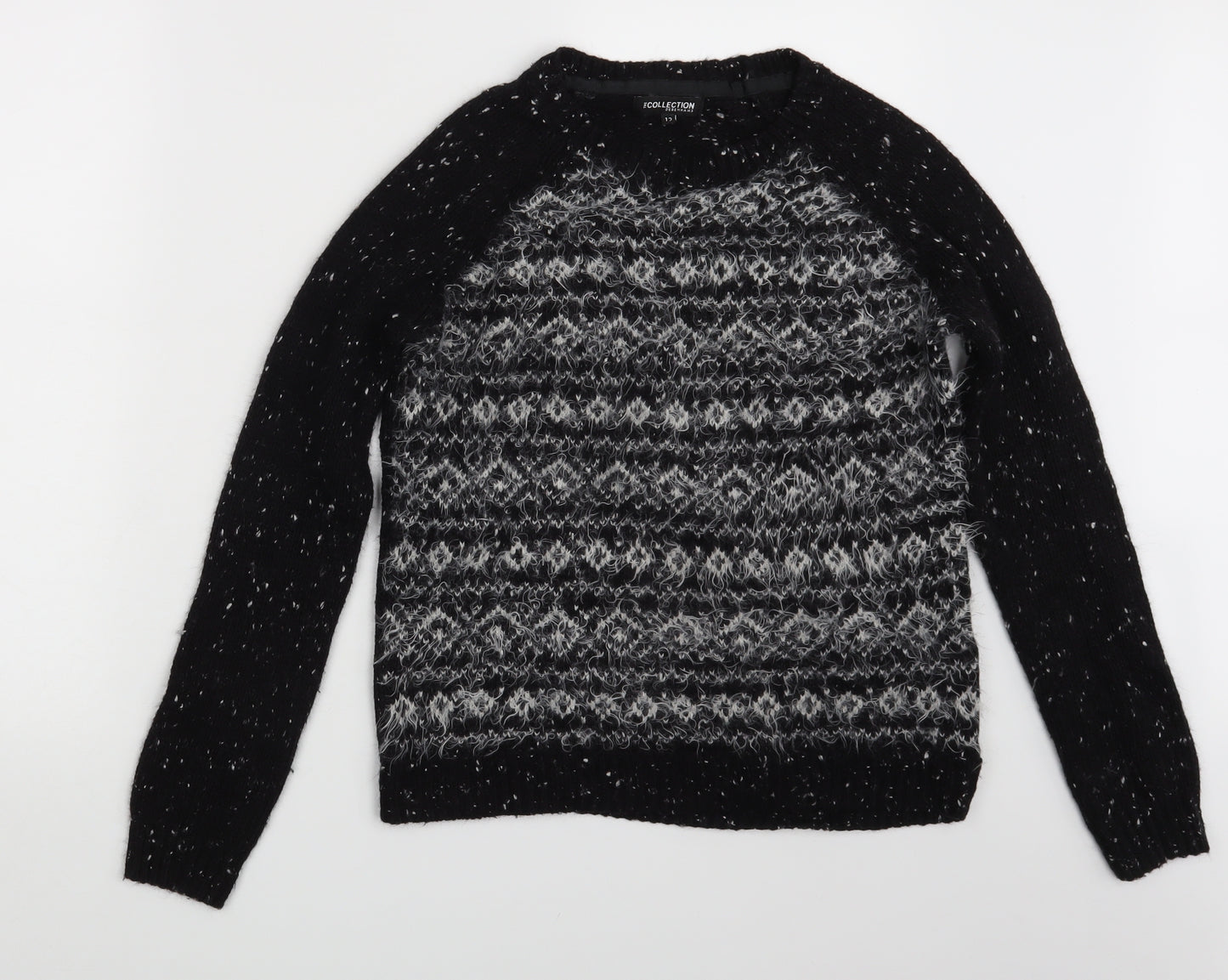 Debenhams Womens Black Argyle/Diamond  Pullover Jumper Size 12