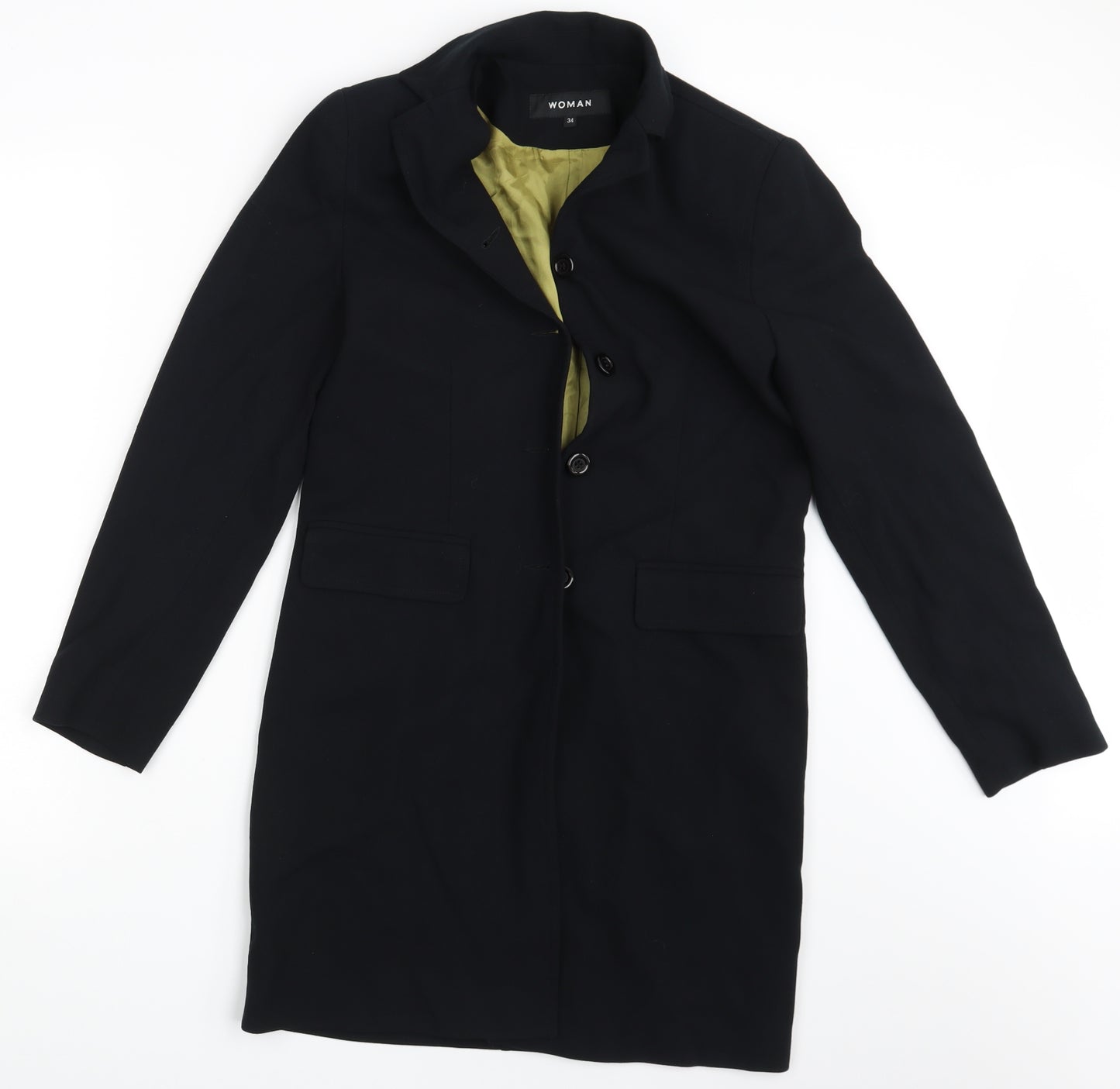 H&M Womens Black   Overcoat Coat Size 6