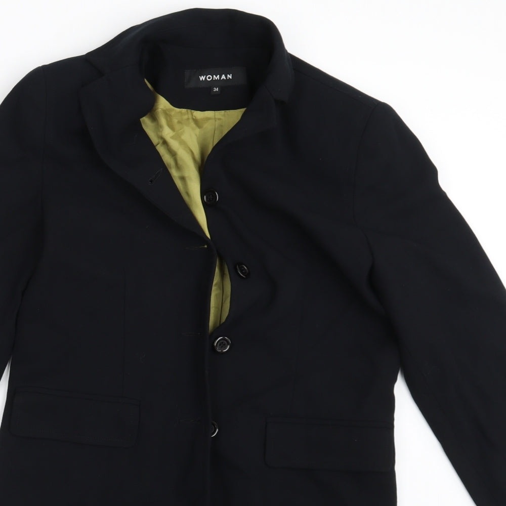 H&M Womens Black   Overcoat Coat Size 6