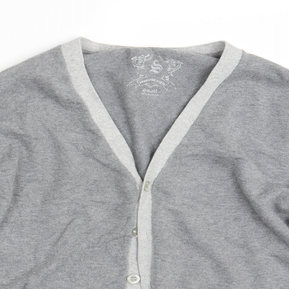 Cedar Wood State Mens Grey   Cardigan Jumper Size S