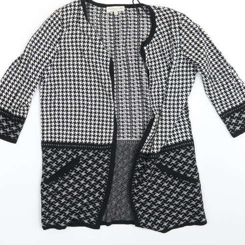 F&F Womens Black Argyle/Diamond  Cardigan Jumper Size 8