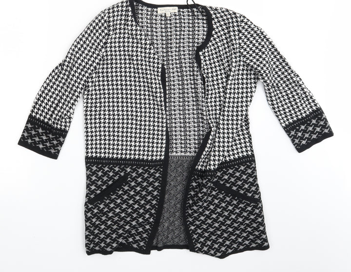 F&F Womens Black Argyle/Diamond  Cardigan Jumper Size 8