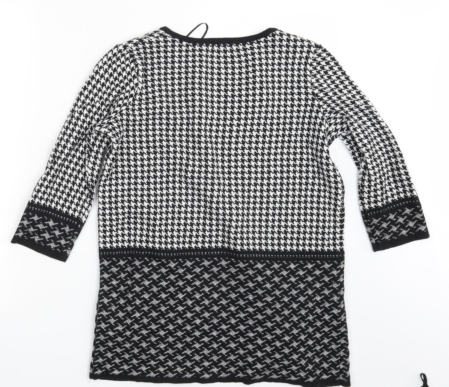 F&F Womens Black Argyle/Diamond  Cardigan Jumper Size 8