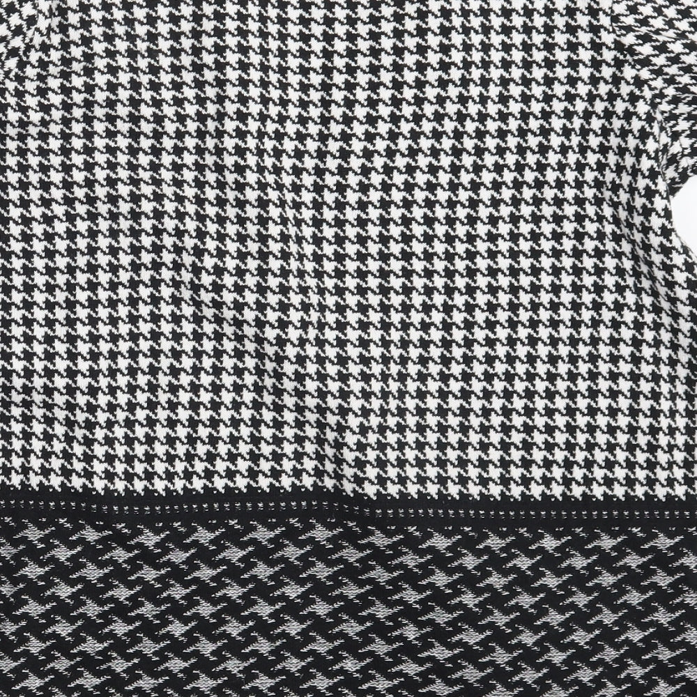 F&F Womens Black Argyle/Diamond  Cardigan Jumper Size 8