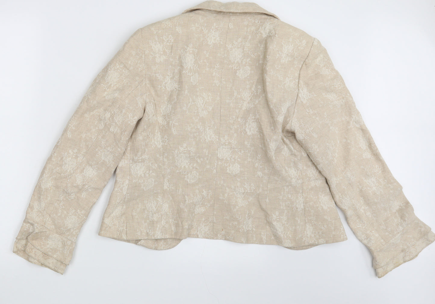 Per Una Womens Beige Floral  Jacket Blazer Size 14