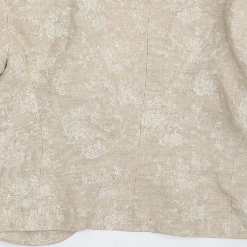 Per Una Womens Beige Floral  Jacket Blazer Size 14