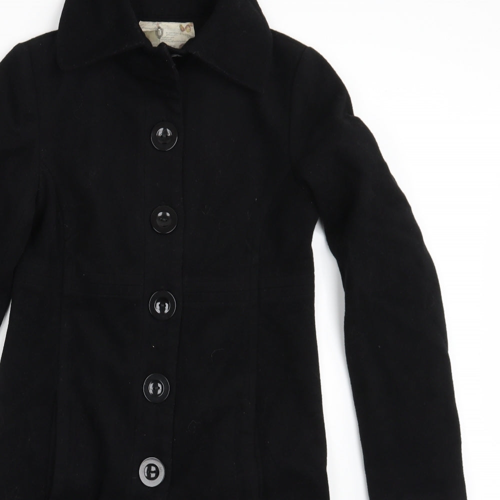Kensie Womens Black   Overcoat Coat Size 4