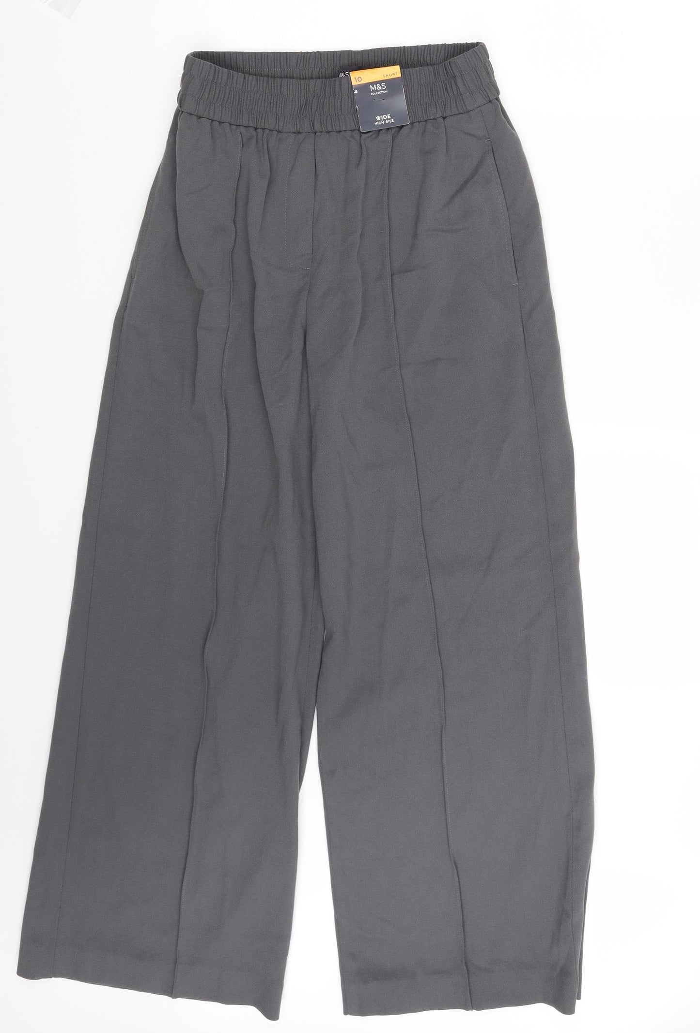 M&S Womens Grey   Dress Pants Trousers Size 10 L27 in