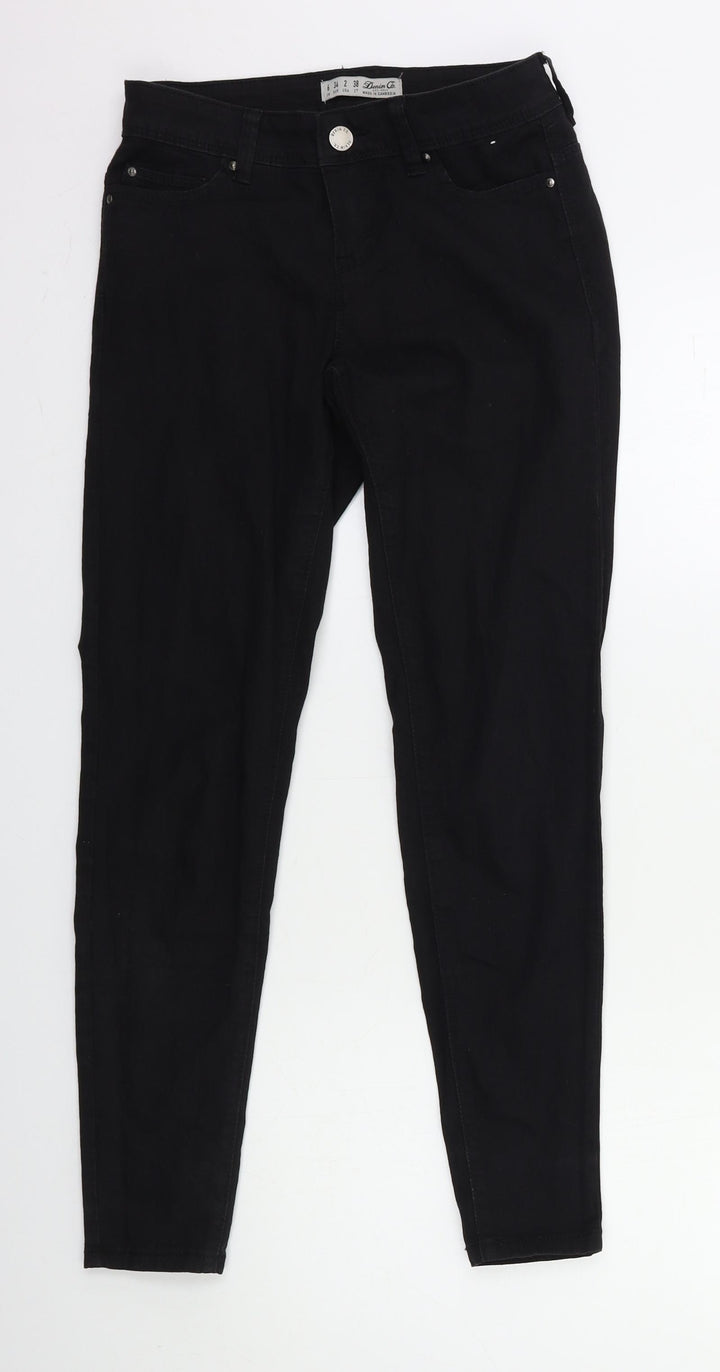 Denim & Co. Womens Black Denim Skinny Jeans Size 6 L27 in