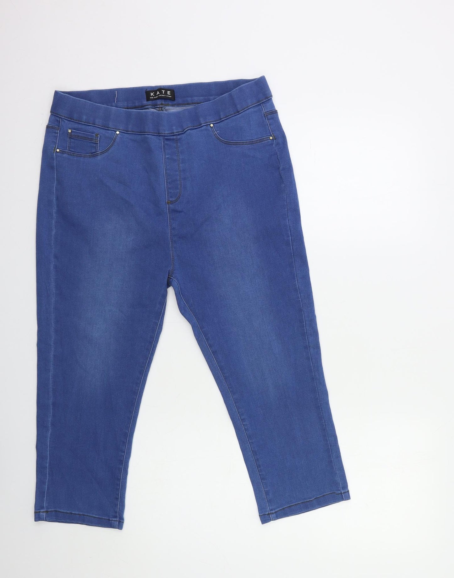 Peacocks Womens Blue  Denim Cropped Jeans Size 16 L20 in