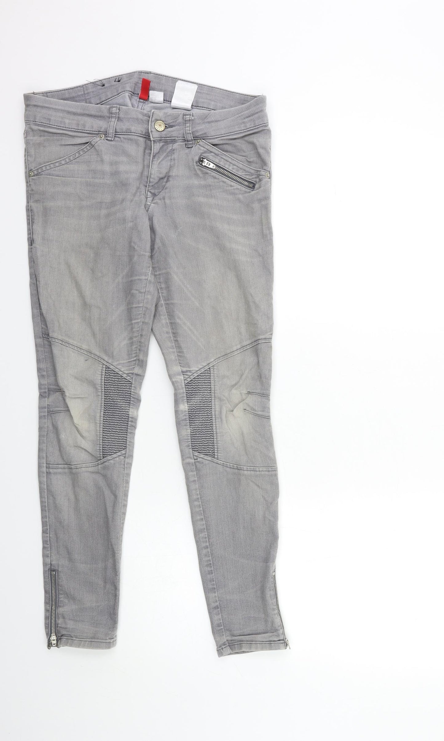 H&M Womens Grey  Denim Skinny Jeans Size 10 L27 in