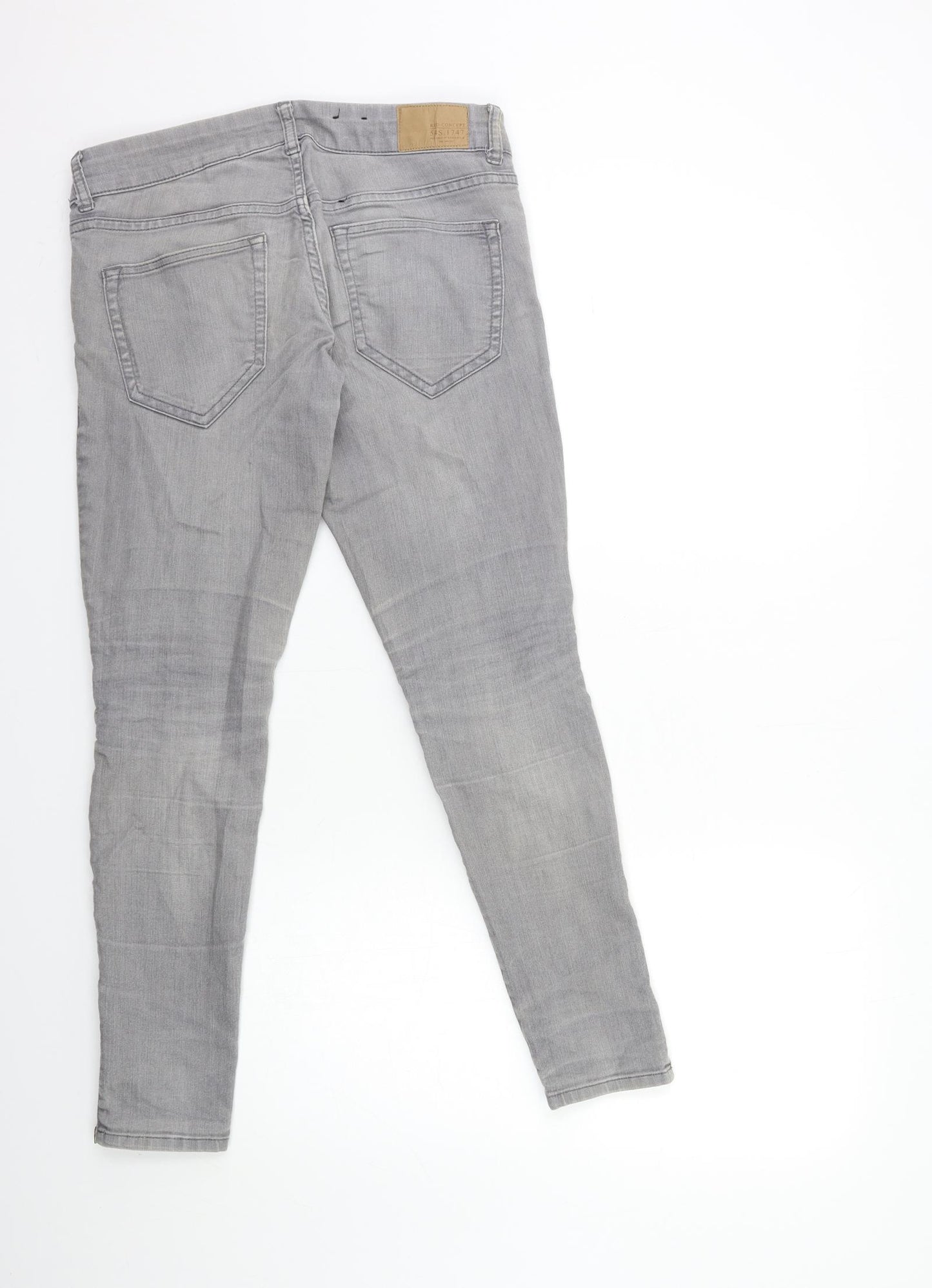 H&M Womens Grey  Denim Skinny Jeans Size 10 L27 in