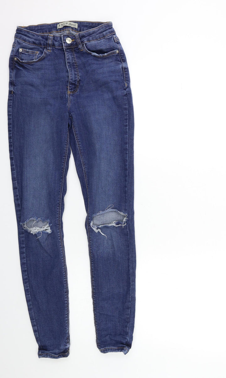 Denim & Co. Womens Blue Denim Skinny Jeans Size 8 L28 in