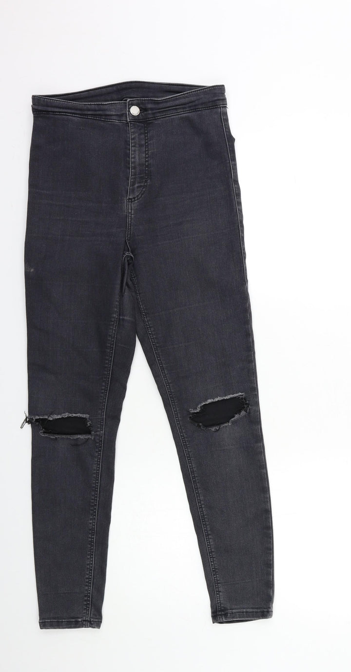 Topshop Womens Grey Denim Skinny Jeans Size 28 in L30 in