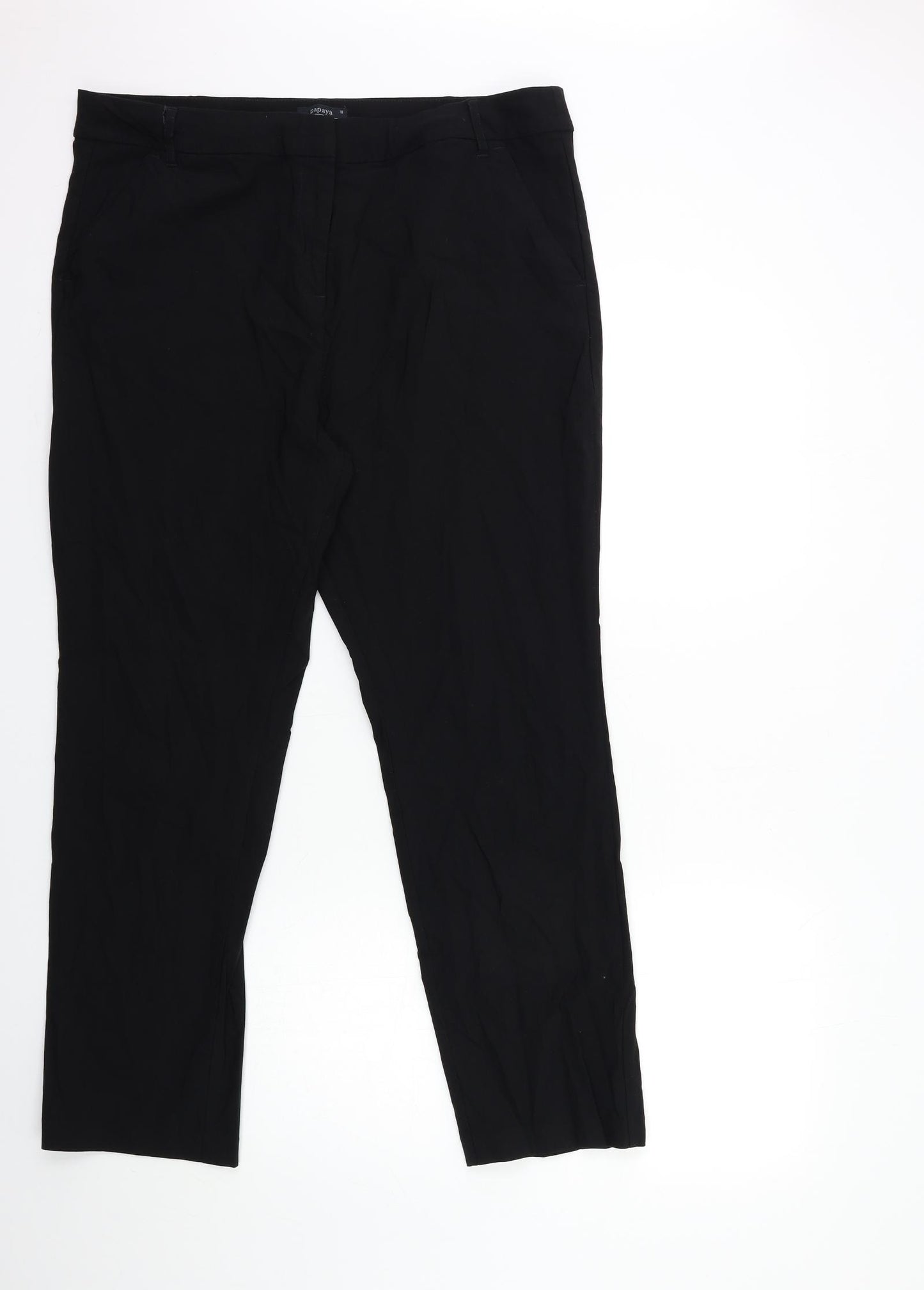 Papaya Womens Black   Trousers  Size 18 L28 in