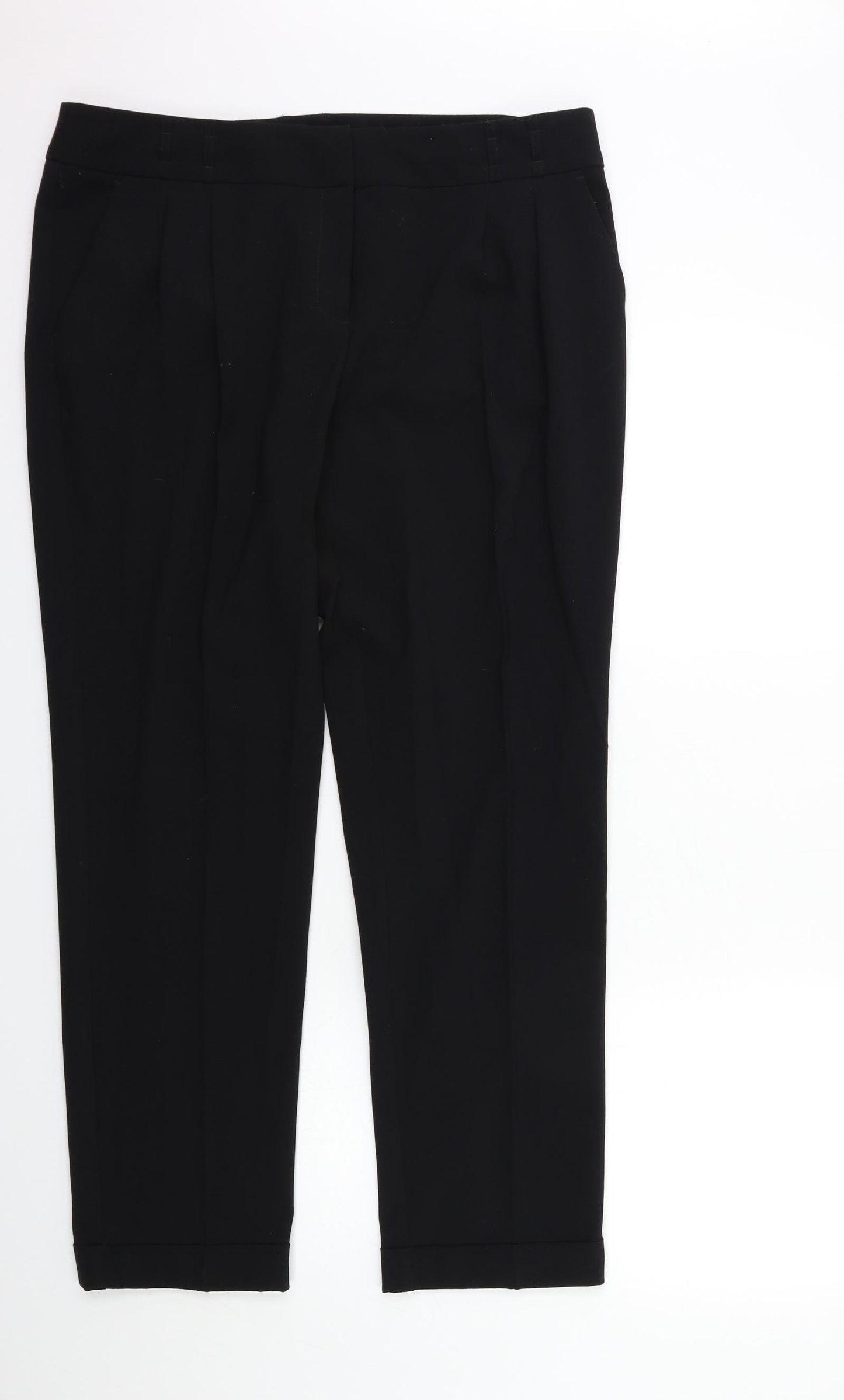 M&Co Womens Black   Trousers  Size 16 L29 in