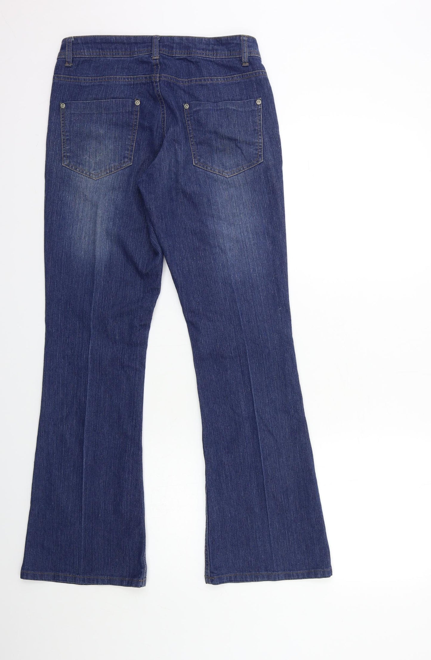 Denim 24/7 Womens Blue  Denim Flared Jeans Size 8 L29 in