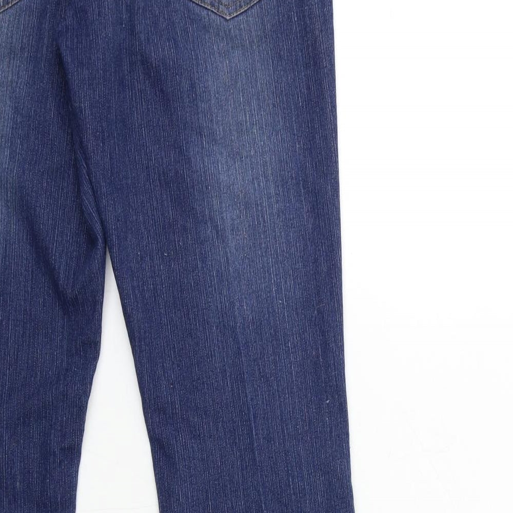 Denim 24/7 Womens Blue  Denim Flared Jeans Size 8 L29 in