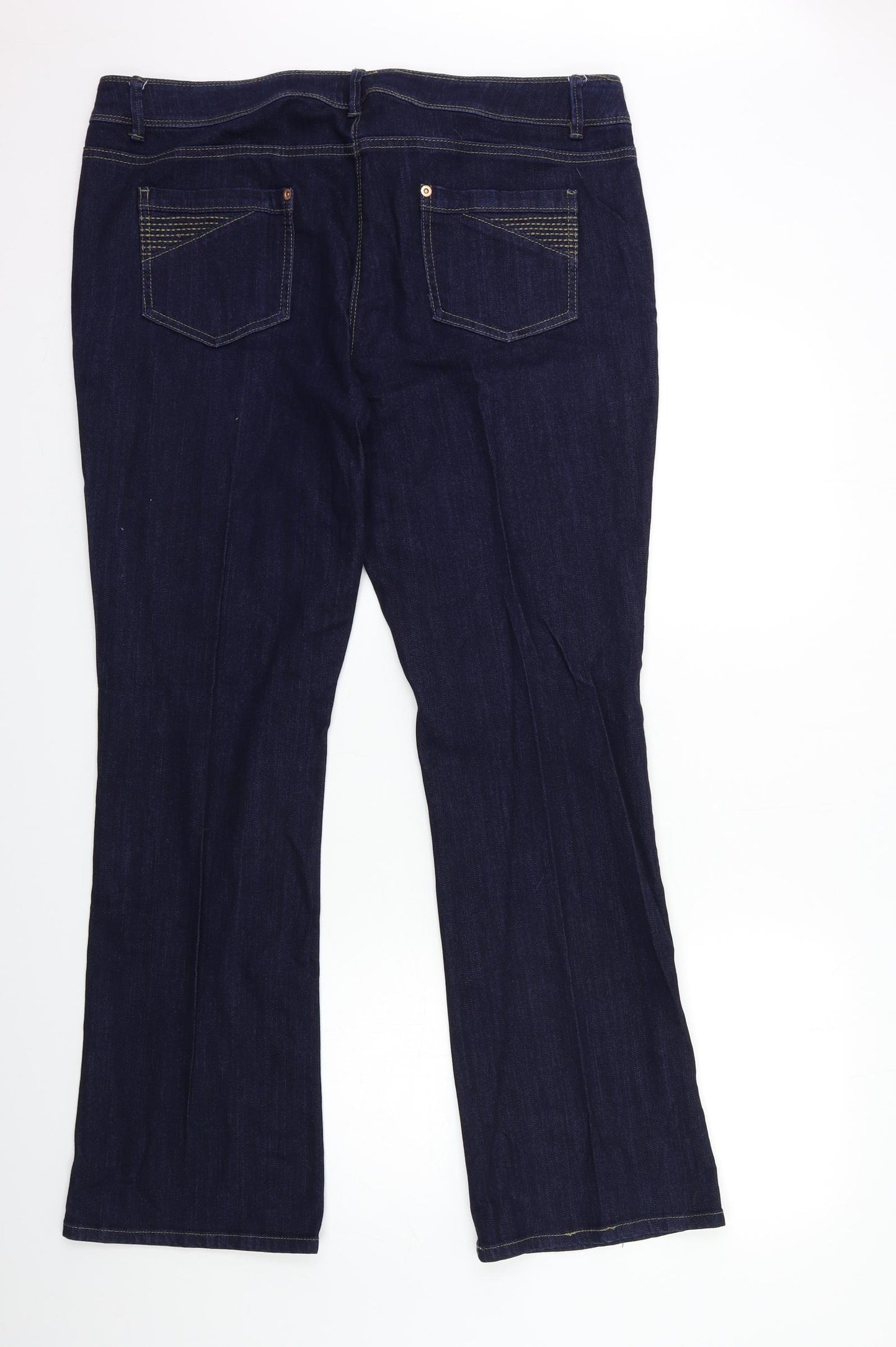 Wallis Womens Blue  Denim Flared Jeans Size 18 L32 in