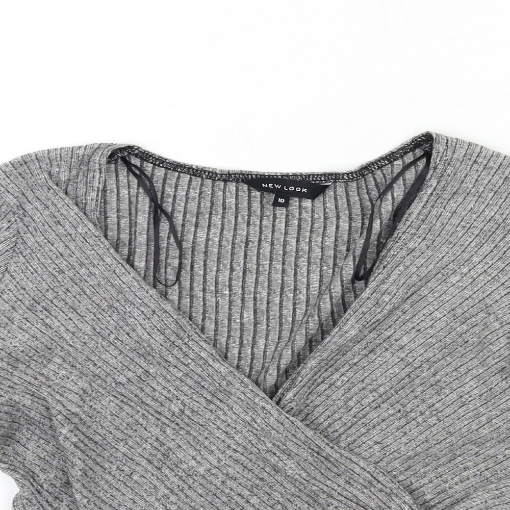 New Look Womens Grey  Knit Pullover Jumper Size 10