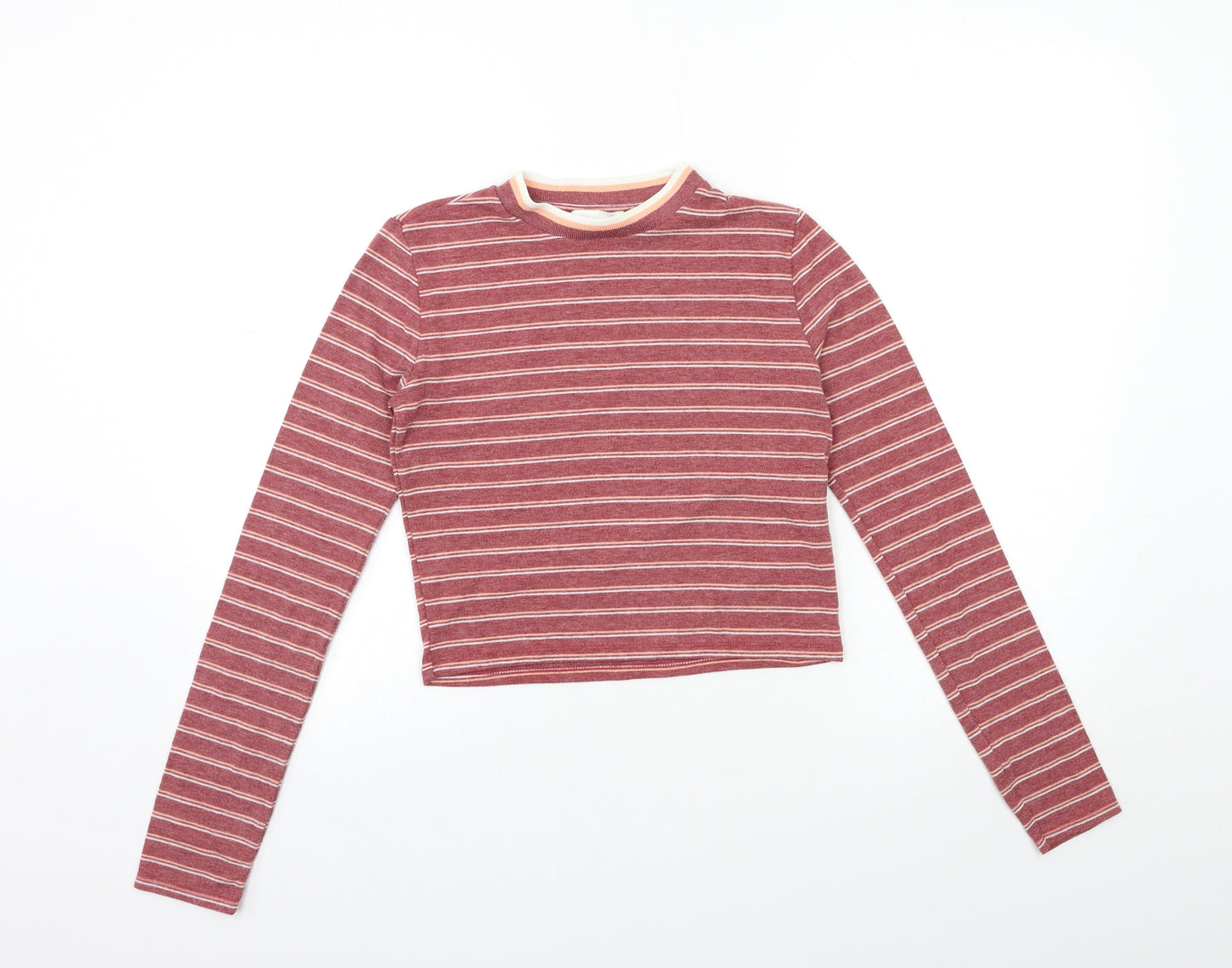 Cooperative Womens Red Striped  Basic T-Shirt Size S