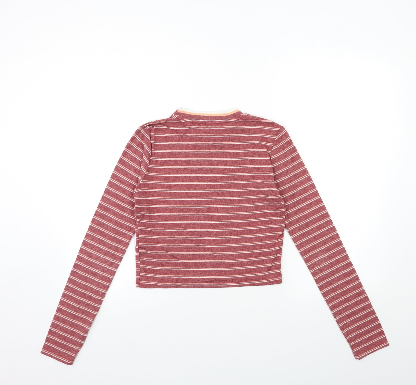 Cooperative Womens Red Striped  Basic T-Shirt Size S