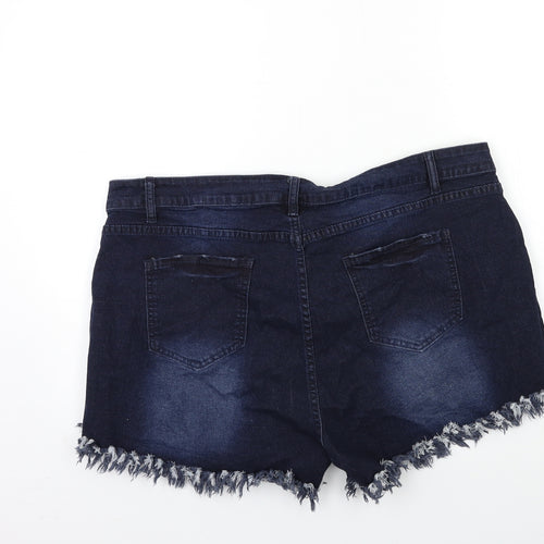 Preworn Womens Blue  Denim Hot Pants Shorts Size 40 in