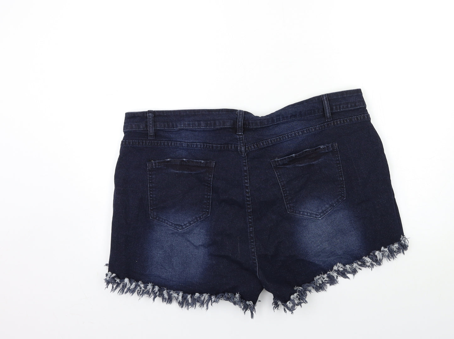 Preworn Womens Blue  Denim Hot Pants Shorts Size 40 in